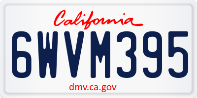 CA license plate 6WVM395