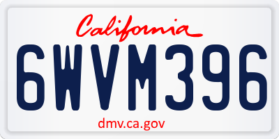 CA license plate 6WVM396
