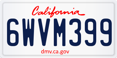CA license plate 6WVM399
