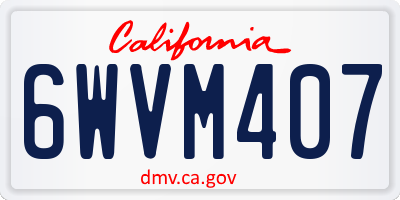 CA license plate 6WVM407