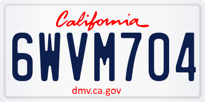 CA license plate 6WVM704