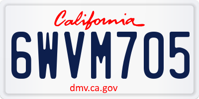 CA license plate 6WVM705