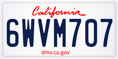 CA license plate 6WVM707