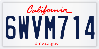 CA license plate 6WVM714