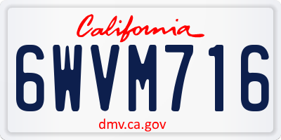 CA license plate 6WVM716