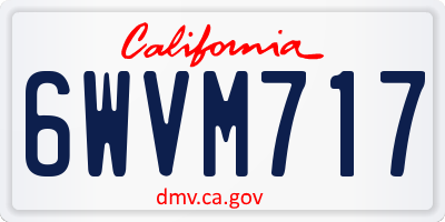 CA license plate 6WVM717