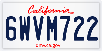 CA license plate 6WVM722