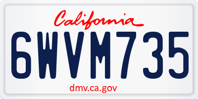 CA license plate 6WVM735