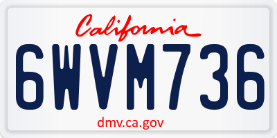 CA license plate 6WVM736