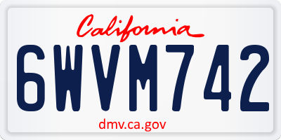 CA license plate 6WVM742