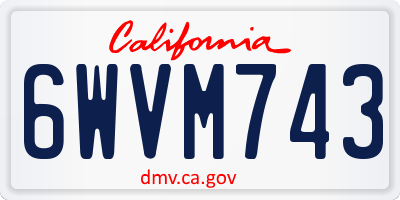 CA license plate 6WVM743
