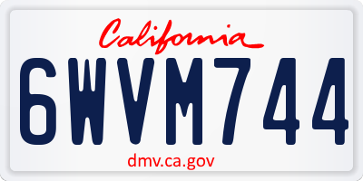 CA license plate 6WVM744