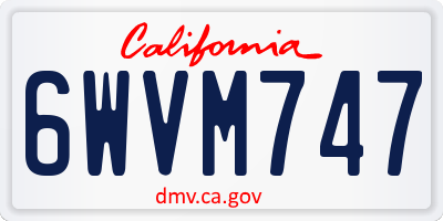 CA license plate 6WVM747