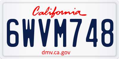CA license plate 6WVM748