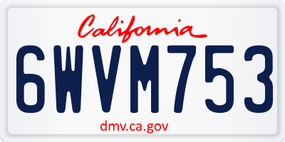 CA license plate 6WVM753