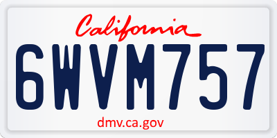 CA license plate 6WVM757