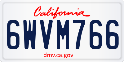 CA license plate 6WVM766