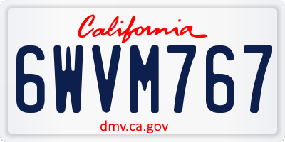 CA license plate 6WVM767