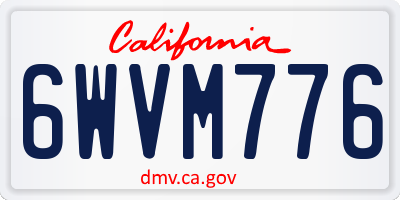 CA license plate 6WVM776