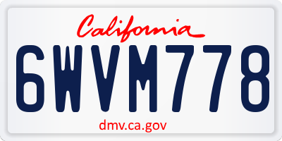 CA license plate 6WVM778