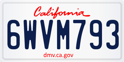 CA license plate 6WVM793