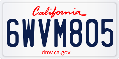 CA license plate 6WVM805