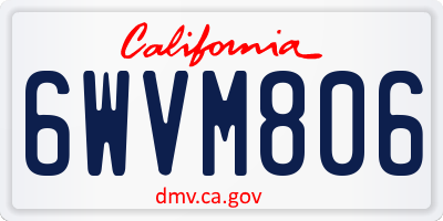CA license plate 6WVM806