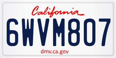 CA license plate 6WVM807