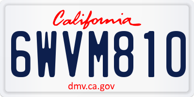CA license plate 6WVM810