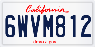 CA license plate 6WVM812