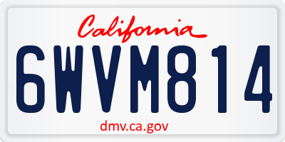 CA license plate 6WVM814