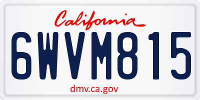 CA license plate 6WVM815