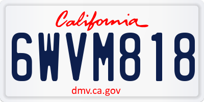 CA license plate 6WVM818