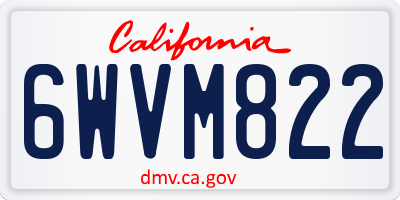 CA license plate 6WVM822