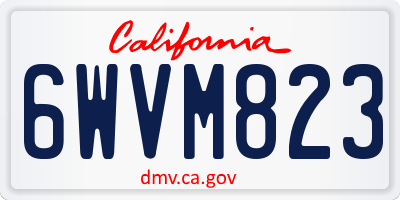CA license plate 6WVM823