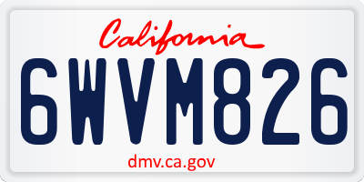 CA license plate 6WVM826