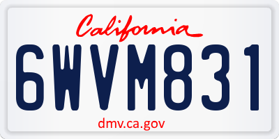 CA license plate 6WVM831