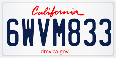 CA license plate 6WVM833