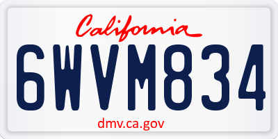 CA license plate 6WVM834