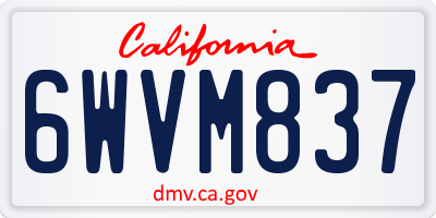 CA license plate 6WVM837