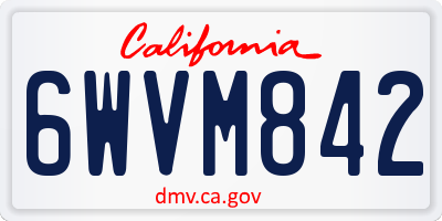 CA license plate 6WVM842