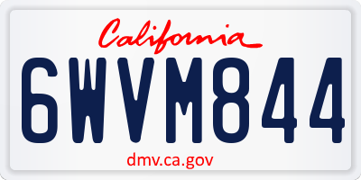 CA license plate 6WVM844