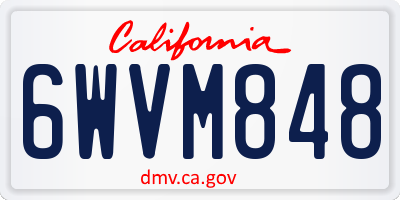 CA license plate 6WVM848