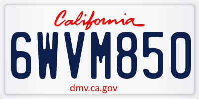 CA license plate 6WVM850