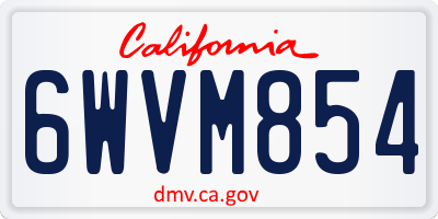 CA license plate 6WVM854