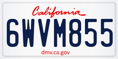 CA license plate 6WVM855