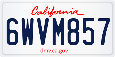 CA license plate 6WVM857