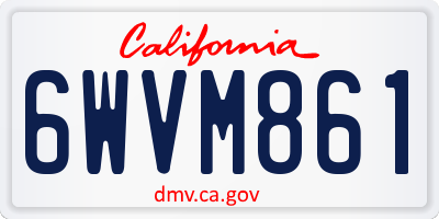 CA license plate 6WVM861
