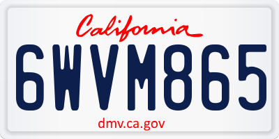 CA license plate 6WVM865