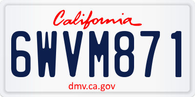 CA license plate 6WVM871